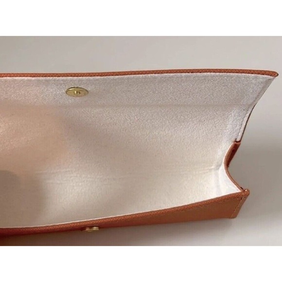 Tory Burch Orange Case Eyeglass Gold Eyeglasses Reading Glasses Logo Pouch Glass - Picture 5 of 8